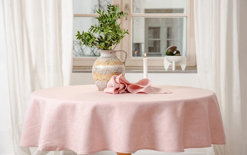 Natural Linen Round or Circle Table Cloth, Magnificent decoration for Wedding, Anniversaries, Custom Tablecloths Mother's Day Gift Easter