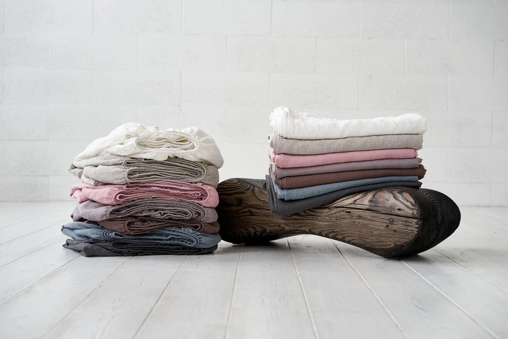 100% Linen fitted bedsheet Stone washed linen bedding Twin Full Queen King size no seam Valentines day gift