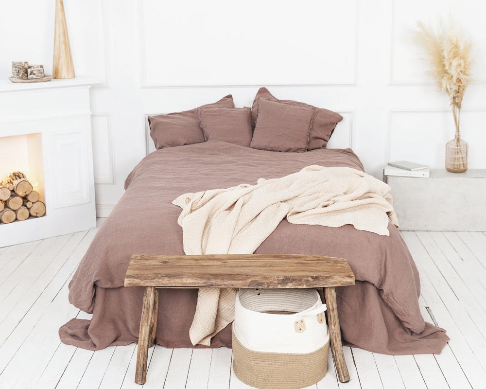 Natural Linen Duvet Cover: Soft Stonewashed Bedding, Custom Sizes, Queen/King/ Full Bed Wedding Gift