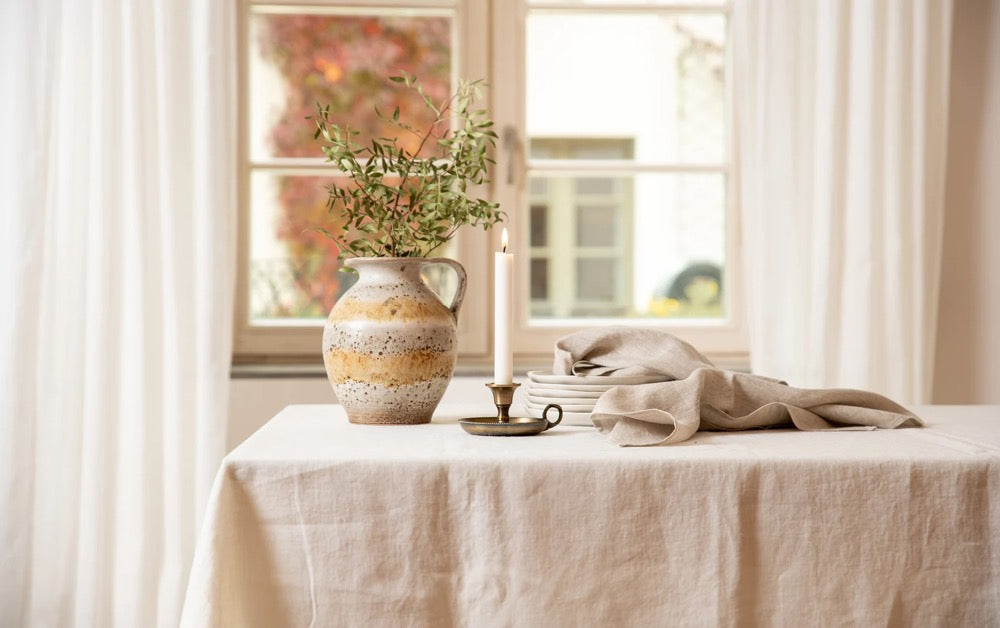 Stonewashed Linen Tablecloth: Custom Size, Natural Dining Table 100% Natural Linens Textile Mother's Day Gift Easter decor
