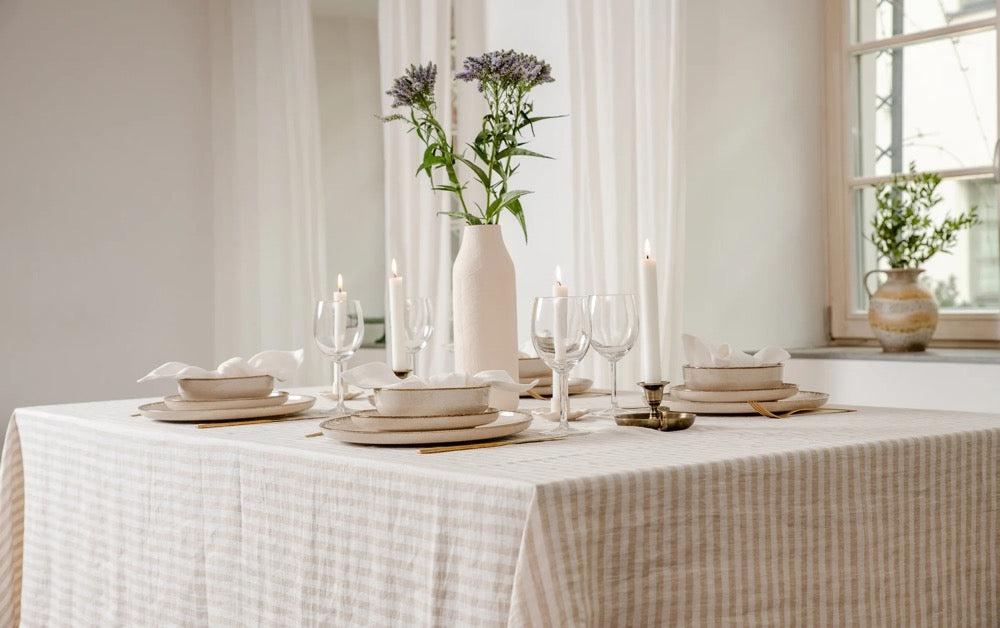 Custom Linen Tablecloth: Stonewashed Dining Table Cloth custom size tablecloths Mother's Day Gift Easter decor