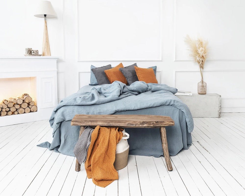 Natural Linen Duvet Cover: Soft Stonewashed Bedding, Custom Sizes, Queen/King/ Full Bed Wedding Gift