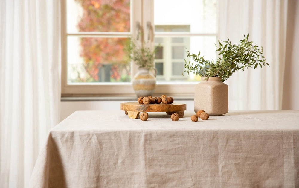 Stonewashed Linen Tablecloth: Custom Size, Natural Dining Table 100% Natural Linens Textile Mother's Day Gift Easter decor
